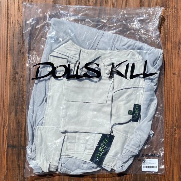 NWT Club Exx Gray Hooded Long Semi-Sheer Cardigan & Cargo Vest Set - Picture 6 of 10